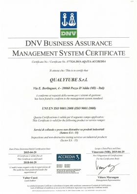 CERTIFICATO ISO 9001 - Qualytube